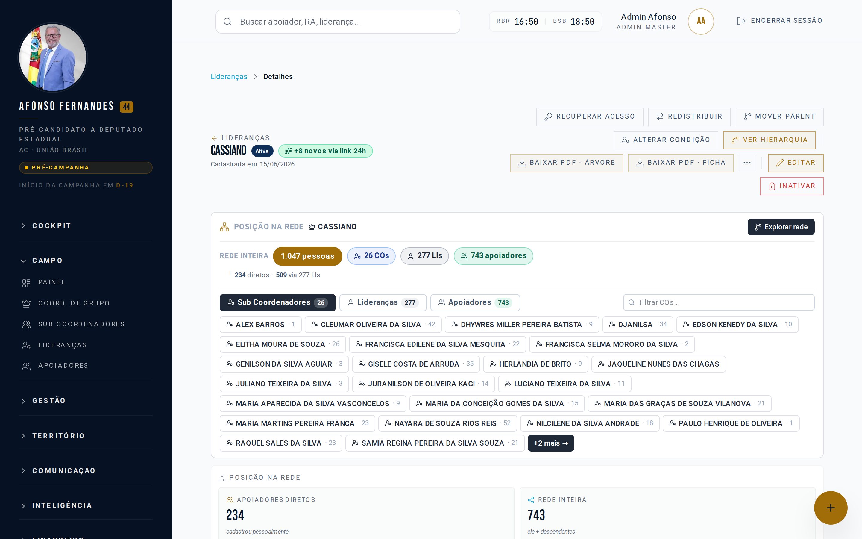 Rede de mobilização hierárquica